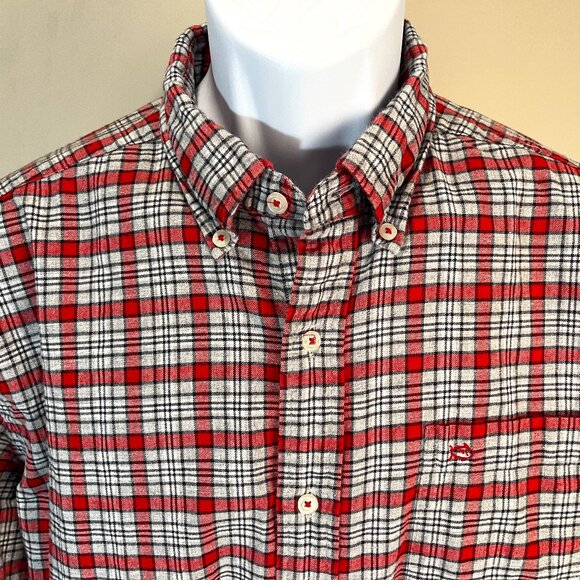 Southern Tide Men's red, black and gray plaid Lightweight Flannel shirt Large L - Picture 1 of 5